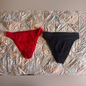 Hollister Red and Black Bikini bottoms